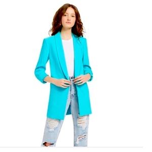 Alice + Olivia Jade Shawl Collar Oversized Blazer in Marine Blue